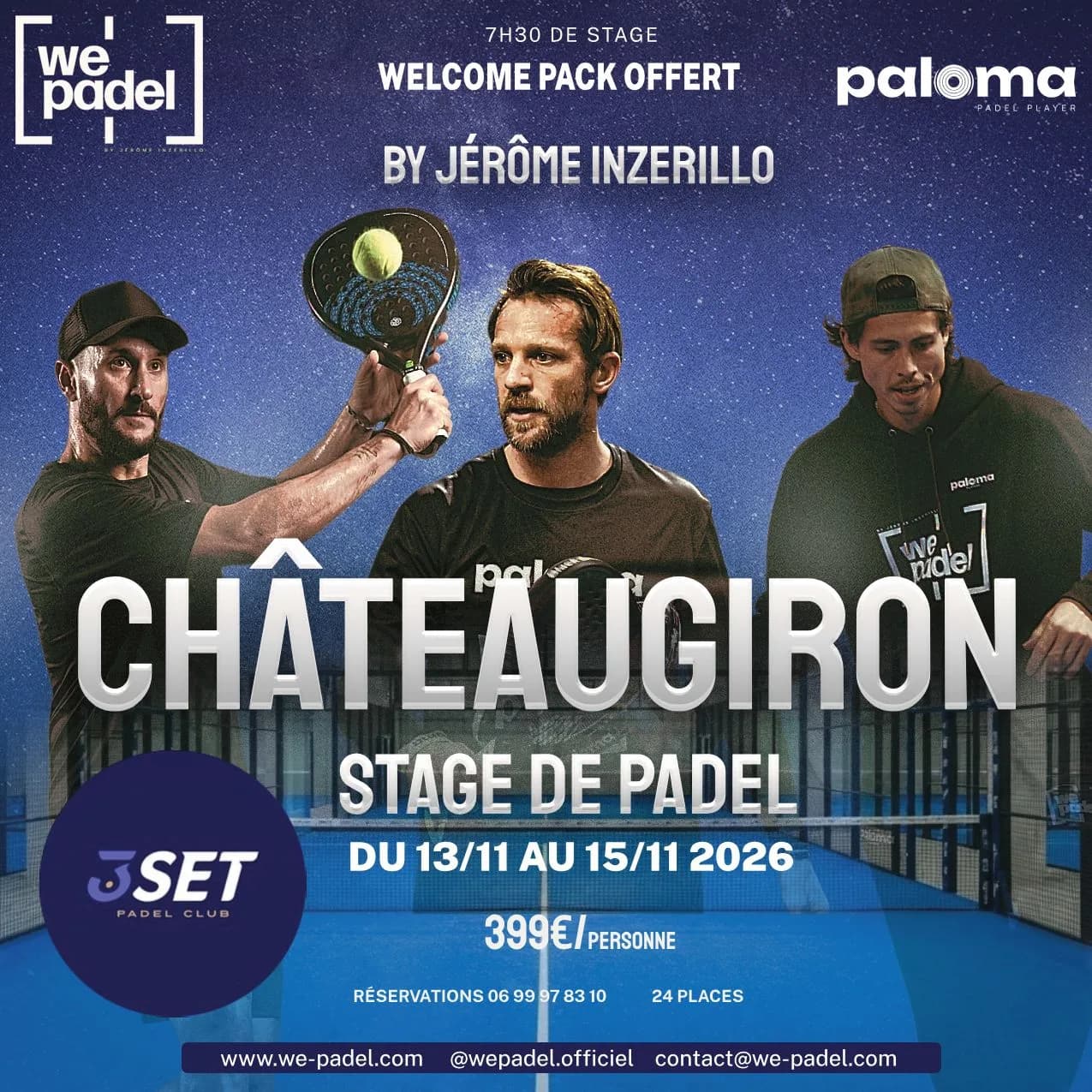 Affiche Stage Padel WePadel Châteaugiron 2026