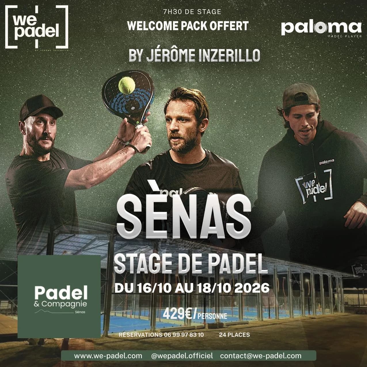 Affiche Stage Padel WePadel Sénas 2026