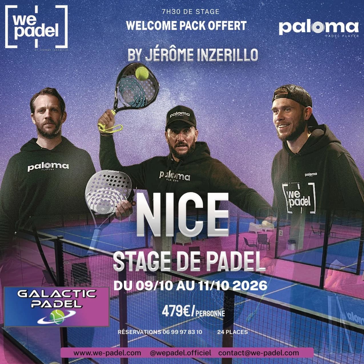 Affiche Stage Padel WePadel Nice 2026