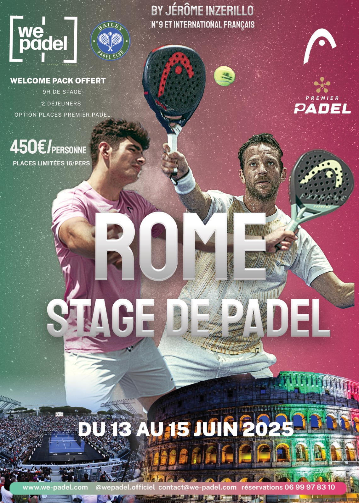 Affiche stage Barcelone We Padel